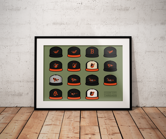 Baltimore Orioles Cap History 8x10 Art Print
