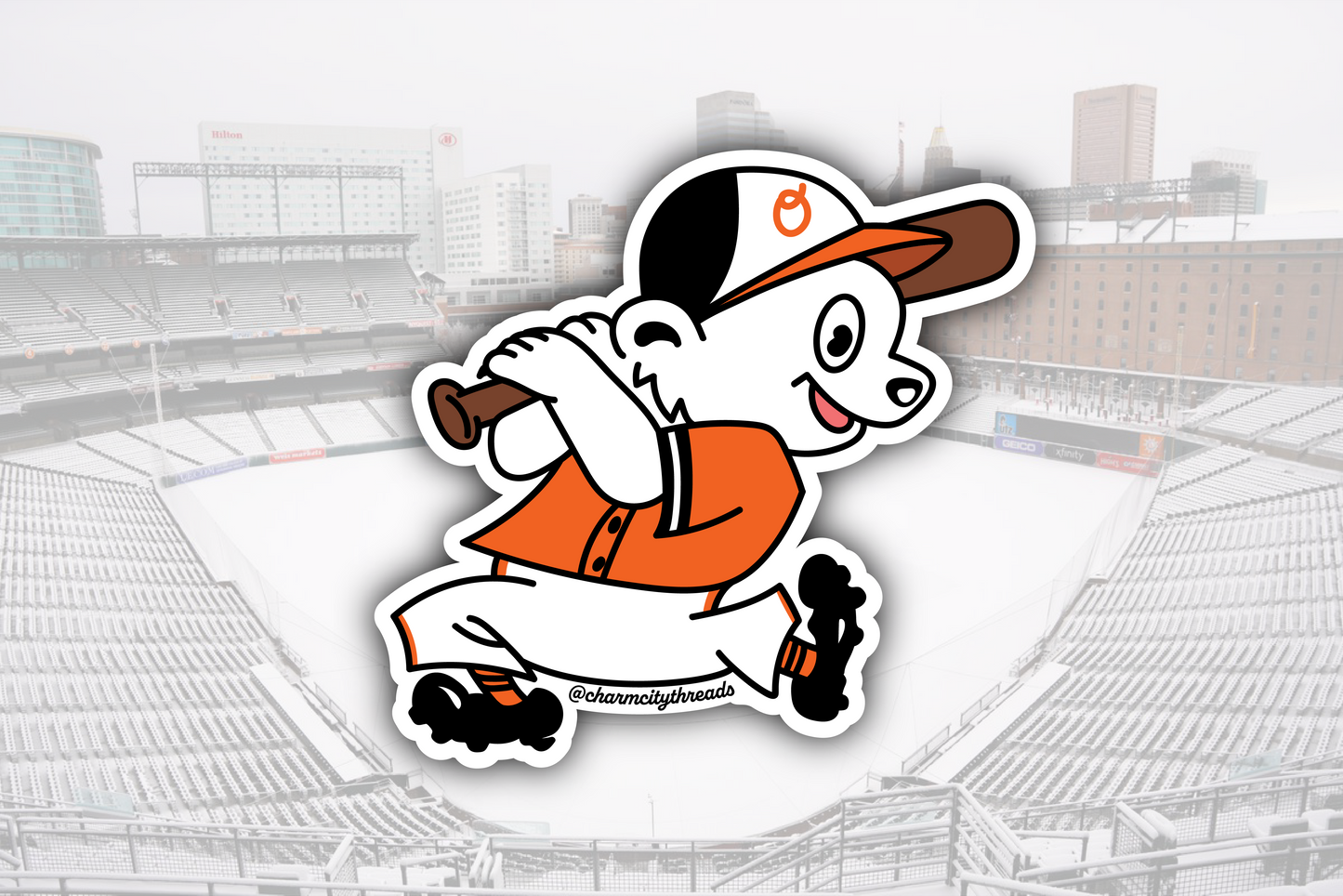 Polar Bear Pete Orioles Sticker