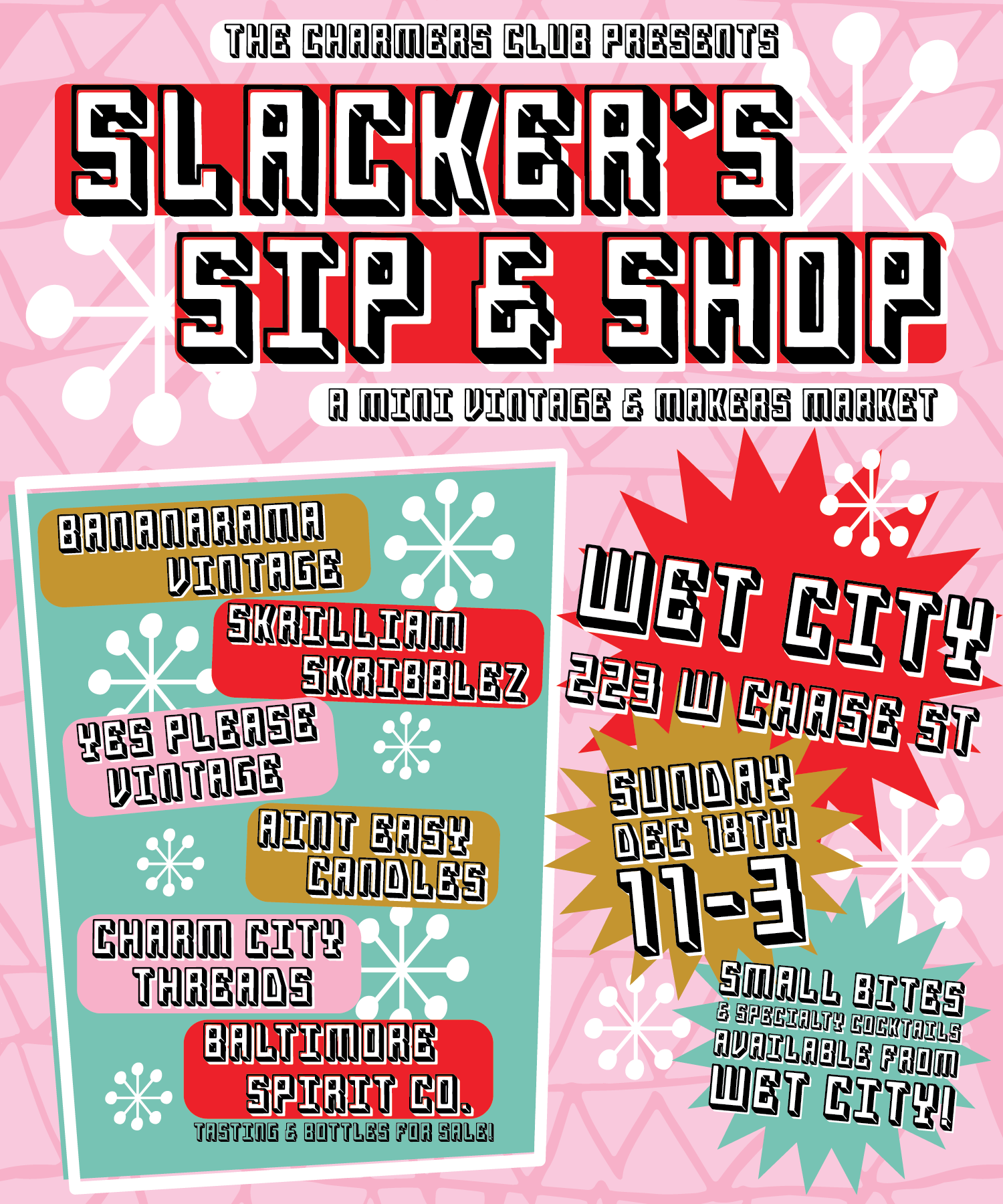 Last Chance to shop, slackers! Sunday 12/18 at Wet City! – Charm City ...