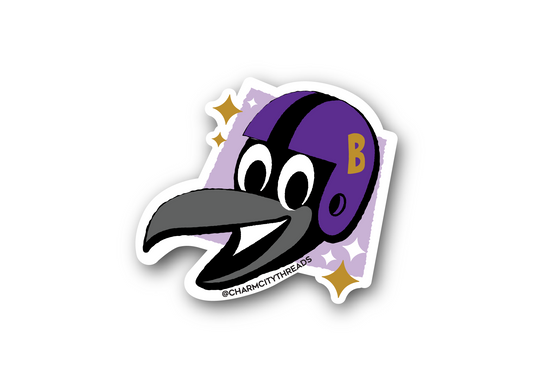 Retro Ravens Mascot Sticker