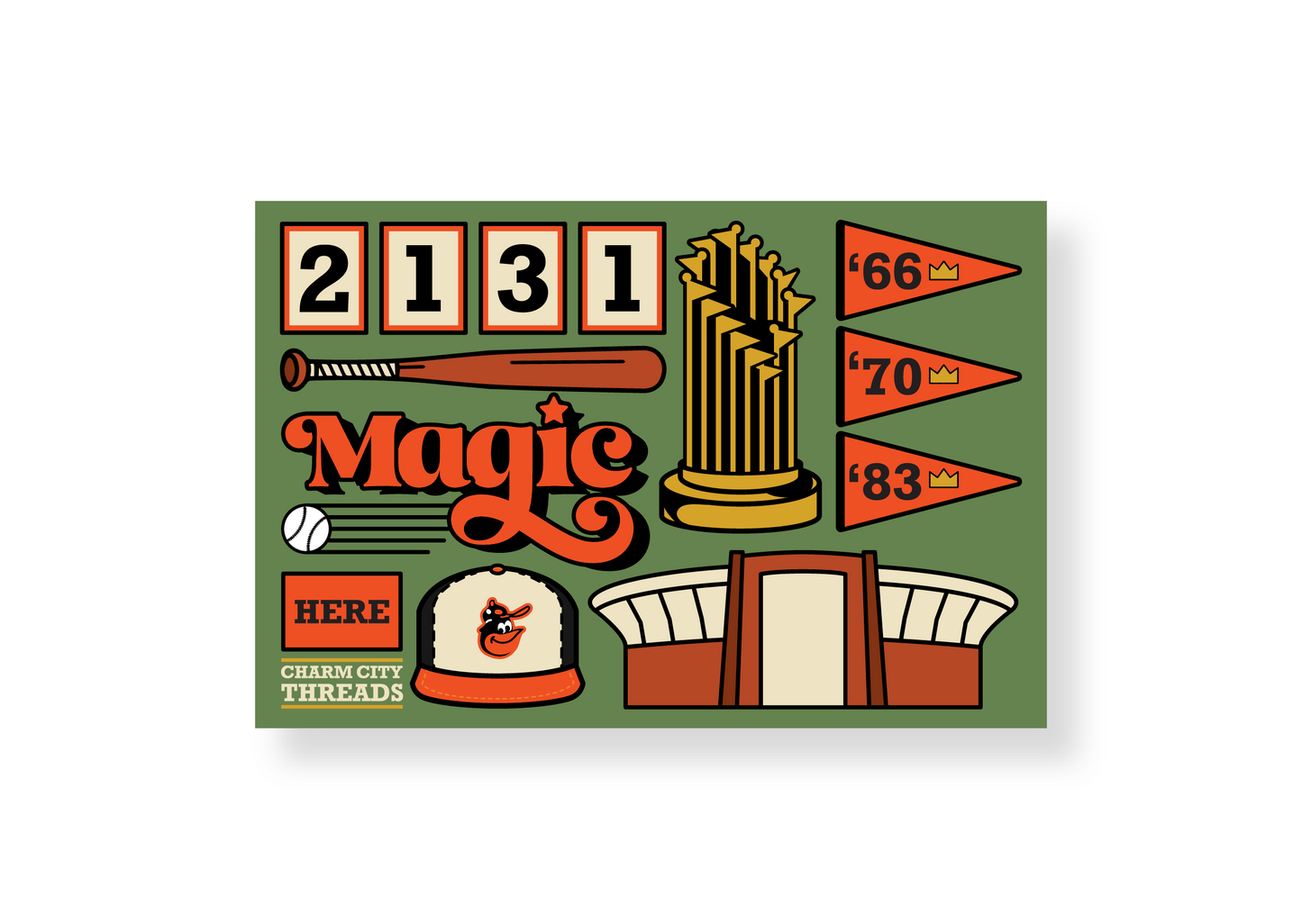 Baltimore Orioles Magic Postcard