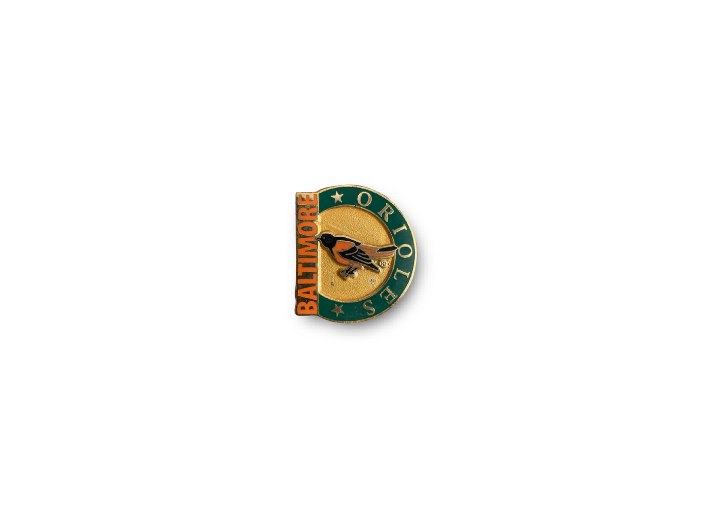 Vintage 1990's Baltimore Orioles Half Circle Enamel Pin