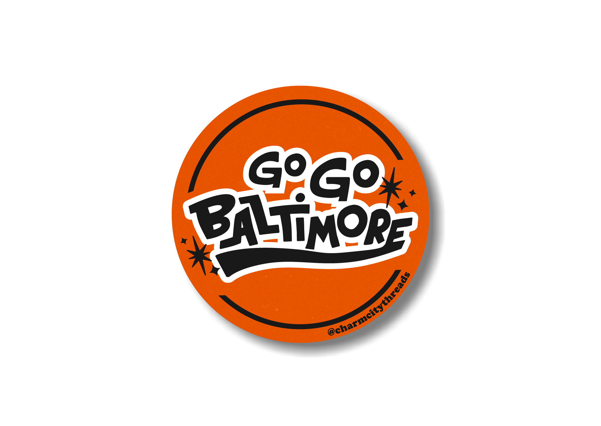 *LAST CHANCE* Go Go Baltimore (orange) Sticker – Charm City Threads